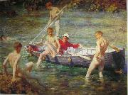 Henry Scott Tuke Ruby, gold and malachite oil painting on canvas